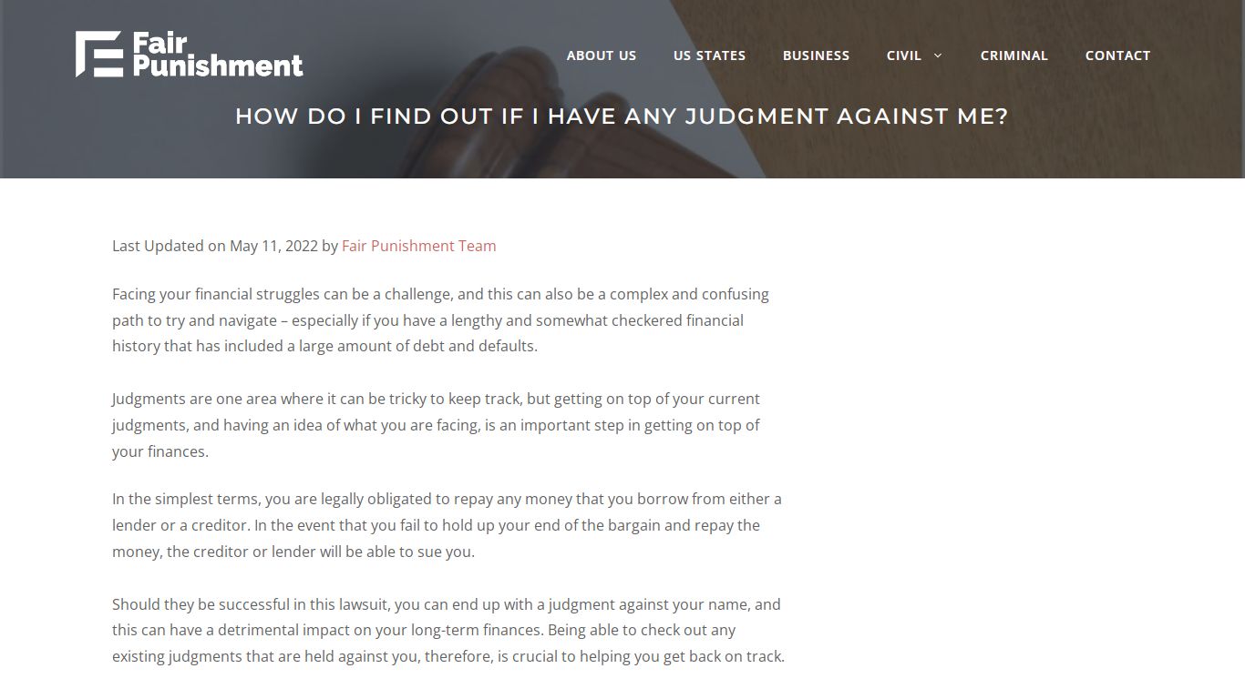 How Do I Find Out If I Have Any Judgment Against Me?