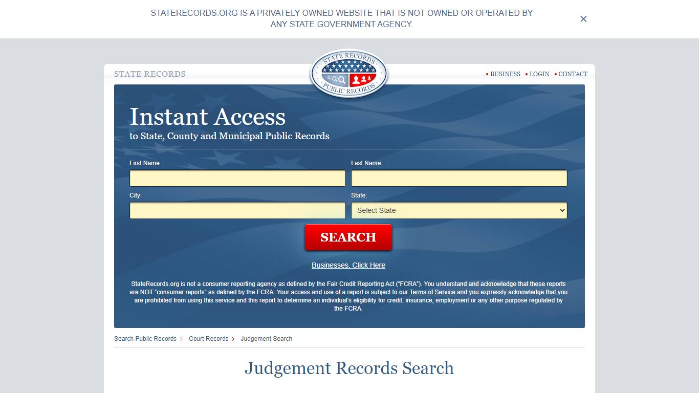 Judgment Records Search | StateRecords.org